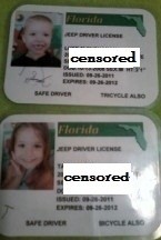 Licence fronts.