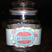 Decorated Candy Jar with the words 