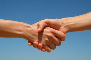 bartering hand shake