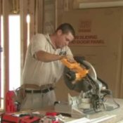 Home Improvement - Installing Crown Molding, Man Cutting Crown Molding