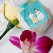 Beach themed wedding decorations.