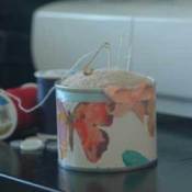 Sock Pin Cushion in Can