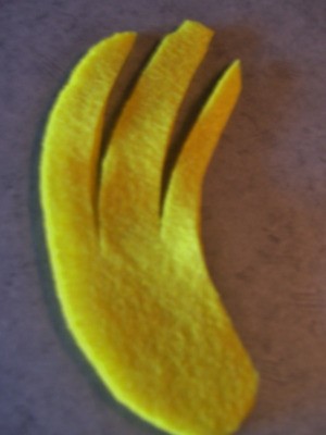 Cut felt banana peel.