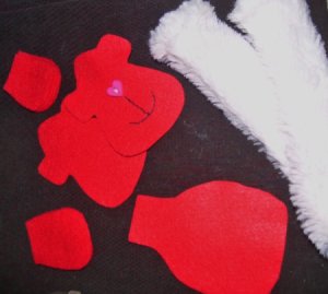 Fabric pieces for monkey body.