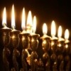 A row of Hanukkah candles