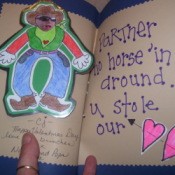 Completed cowboy card, including inside message.
