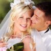 Couple on their wedding day.