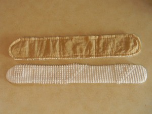 View of tan and chenille side of ears.