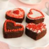 Decorated brownie hearts.