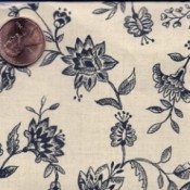 White wallpaper with small black floral design.