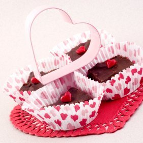 Fudge decorated for Valentine's day.