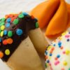 Chocolate dipped fortune cookies.