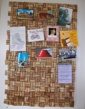 Handmade wine cork corkboard