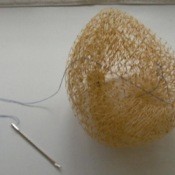 Mesh Scrubber from a produce bag.