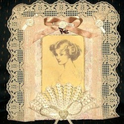 Craft Ideas Vintage on Lace Covered Vintage Frame