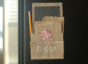 Recycled paper bags that make great stationery.