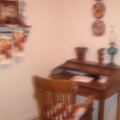 A rolltop desk found at a garage sale.