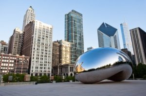 The Cloud Gate Bean in Chicago.