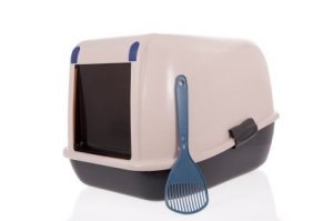 Closed cat litter box.