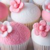 Pink and white cupcakes.