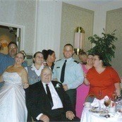 A casual wedding photo.