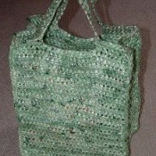 Crocheted Green Plarn Bag