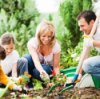 Family Making Flower Beds