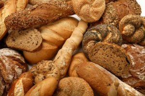 Lots of different types of bread.