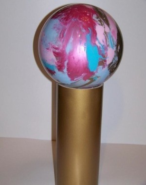 Reflector bowling ball.