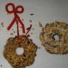 Homemade birdseed wreath.