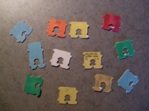 Bag clips before painting.
