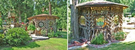 gazebo made from found wood