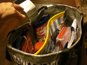 Inside of Hershey Bar Wrapper Duct Tape Purse
