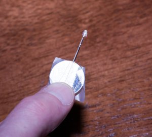 Taped LED to Battery