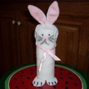 Easter bunny made from paint roller.