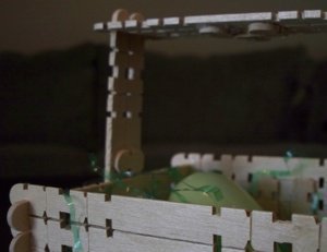 Closeup of the basket handle.