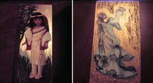 Pair of Decoupaged Wall Plaques