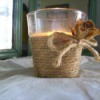 Twine-Wind Your Votive Glass and finish with a bow and dried flower.