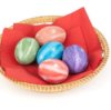Decorated Easter Eggs in Basket