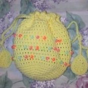 Crochet beaded Easter bag.