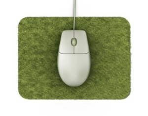 Mouse on Green Mouse Pad