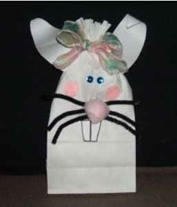 White paper bag bunny.