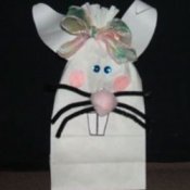 White paper bag bunny.