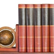 Old Encyclopedias on Shelf