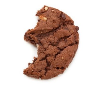 Fudge Cookie With Bite Taken Out