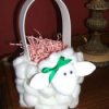 Cotton ball lamb Easter basket.