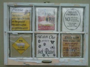 Photo of a recycled window craft.