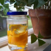 Add citrus peels to vinegar