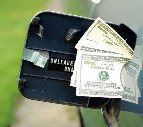 Gas Tank With Cash Stuffed in it