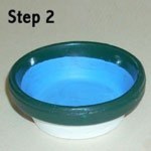 Painting interior of clay pot saucer